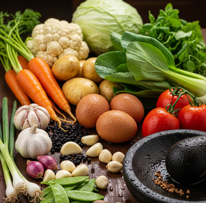 Sayuran segar dan bahan masakan