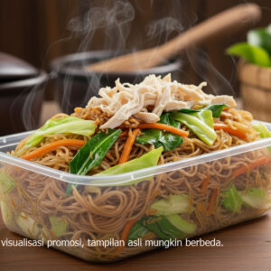 Bihun goreng dengan sayuran dan ayam