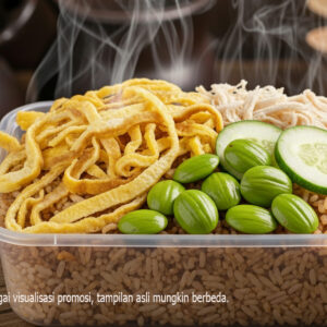 Nasi goreng dengan petai dan telur